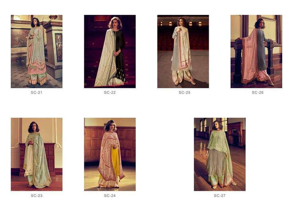 THE SIGNATURE COLLECTION BY VARSHA 21 TO 27 SERIES DESIGNER SHARARA SUITS COLLECTION BEAUTIFUL STYLISH COLORFUL FANCY PARTY WEAR & OCCASIONAL WEAR TUSSAR SILK WITH CODING WORK DRESSES AT WHOLESALE PRICE