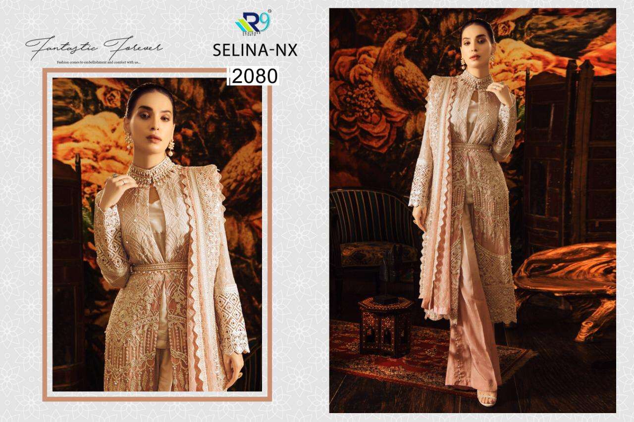SELINA NX BY R9 2077 TO 2080 SERIES DESIGNER PAKISTANI SUITS BEAUTIFUL STYLISH FANCY COLORFUL PARTY WEAR & OCCASIONAL WEAR FAUX HEAVY GEORGETTE WITH EMBROIDERY DRESSES AT WHOLESALE PRICE