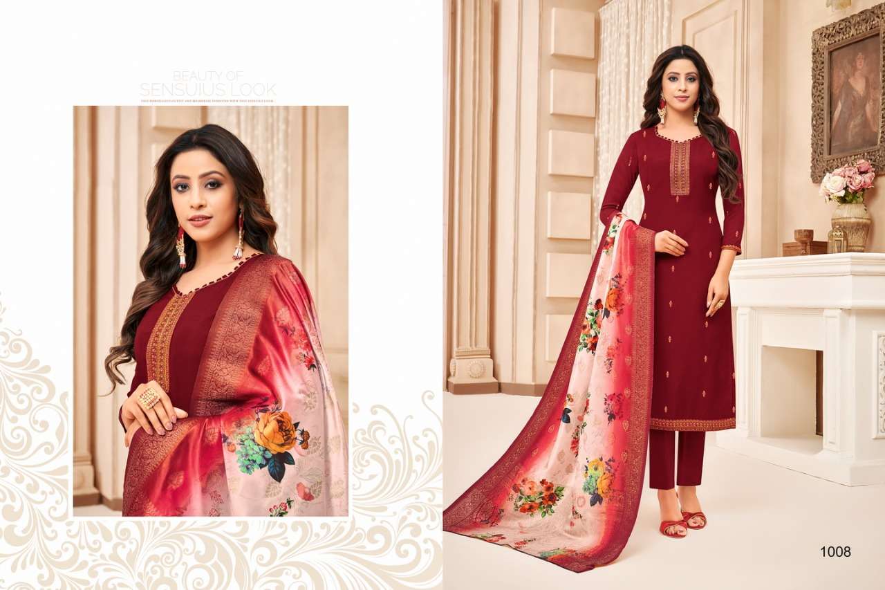 SHEHNAZ BY SAMAIRA FASHION 1008 TO 1015 SERIES DESIGNER SUITS COLLECTION BEAUTIFUL STYLISH FANCY COLORFUL PARTY WEAR & OCCASIONAL WEAR MUSLIN SILK WITH EMBROIDERY DRESSES AT WHOLESALE PRICE