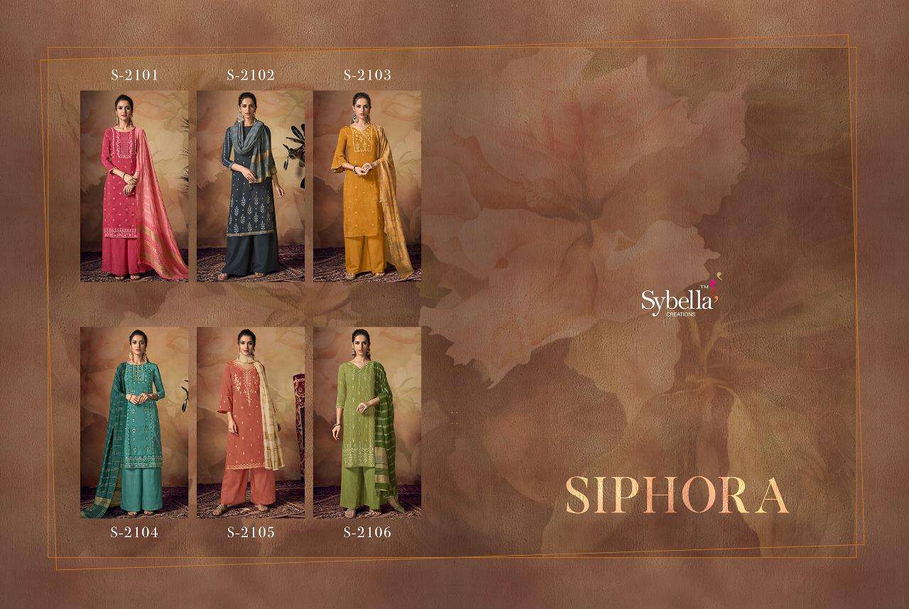SIPHORA BY SYBELLA CREATION 2101 TO 2106 SERIES BEAUTIFUL SUITS COLORFUL STYLISH FANCY CASUAL WEAR & ETHNIC WEAR VISCOSE BANARASI EMBROIDERED DRESSES AT WHOLESALE PRICE