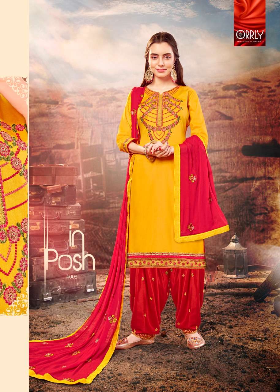 ORRLY VOL-2 BY ORRLY 4005 TO 4009 SERIES BEAUTIFUL STYLISH FANCY COLORFUL CASUAL WEAR & ETHNIC WEAR JAM SILK COTTON WITH EMBROIDERY DRESSES AT WHOLESALE PRICE