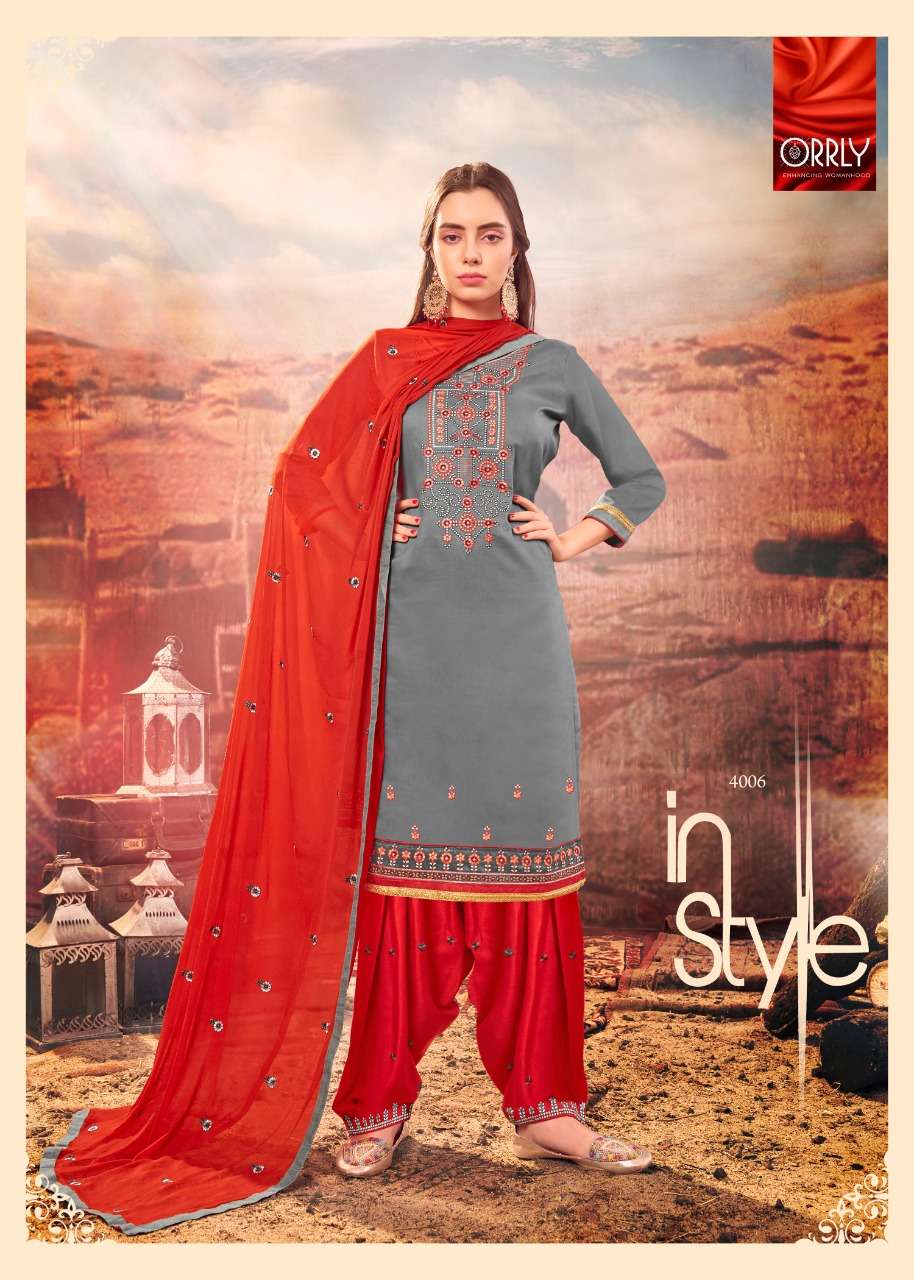 ORRLY VOL-2 BY ORRLY 4005 TO 4009 SERIES BEAUTIFUL STYLISH FANCY COLORFUL CASUAL WEAR & ETHNIC WEAR JAM SILK COTTON WITH EMBROIDERY DRESSES AT WHOLESALE PRICE