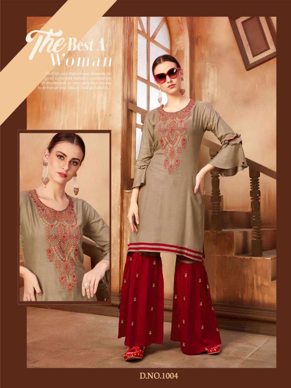 INAAYA BY AYUSH FASHION 1002 TO 1006 SERIES STYLISH FANCY BEAUTIFUL COLORFUL CASUAL WEAR & ETHNIC WEAR RAYON KURTIS WITH BOTTOM AT WHOLESALE PRICE
