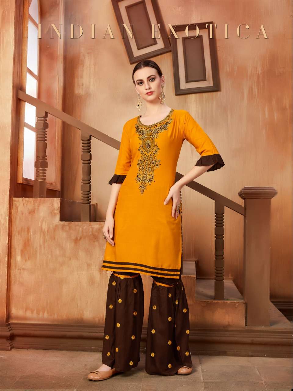 INAAYA BY AYUSH FASHION 1002 TO 1006 SERIES STYLISH FANCY BEAUTIFUL COLORFUL CASUAL WEAR & ETHNIC WEAR RAYON KURTIS WITH BOTTOM AT WHOLESALE PRICE
