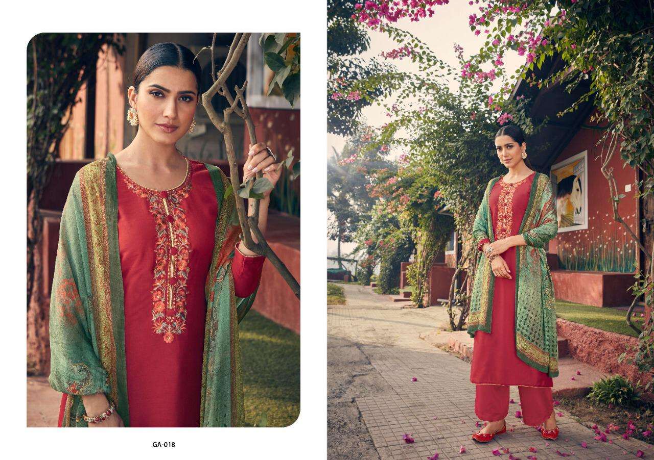 EMERALD BY ANGROOP PLUS 018 TO 023 SERIES BEAUTIFUL STYLISH SUITS FANCY COLORFUL CASUAL WEAR & ETHNIC WEAR & READY TO WEAR PURE JAM SILK COTTON PRINT WITH EMBROIDERED DRESSES AT WHOLESALE PRICE