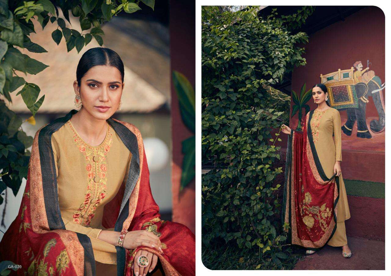 EMERALD BY ANGROOP PLUS 018 TO 023 SERIES BEAUTIFUL STYLISH SUITS FANCY COLORFUL CASUAL WEAR & ETHNIC WEAR & READY TO WEAR PURE JAM SILK COTTON PRINT WITH EMBROIDERED DRESSES AT WHOLESALE PRICE