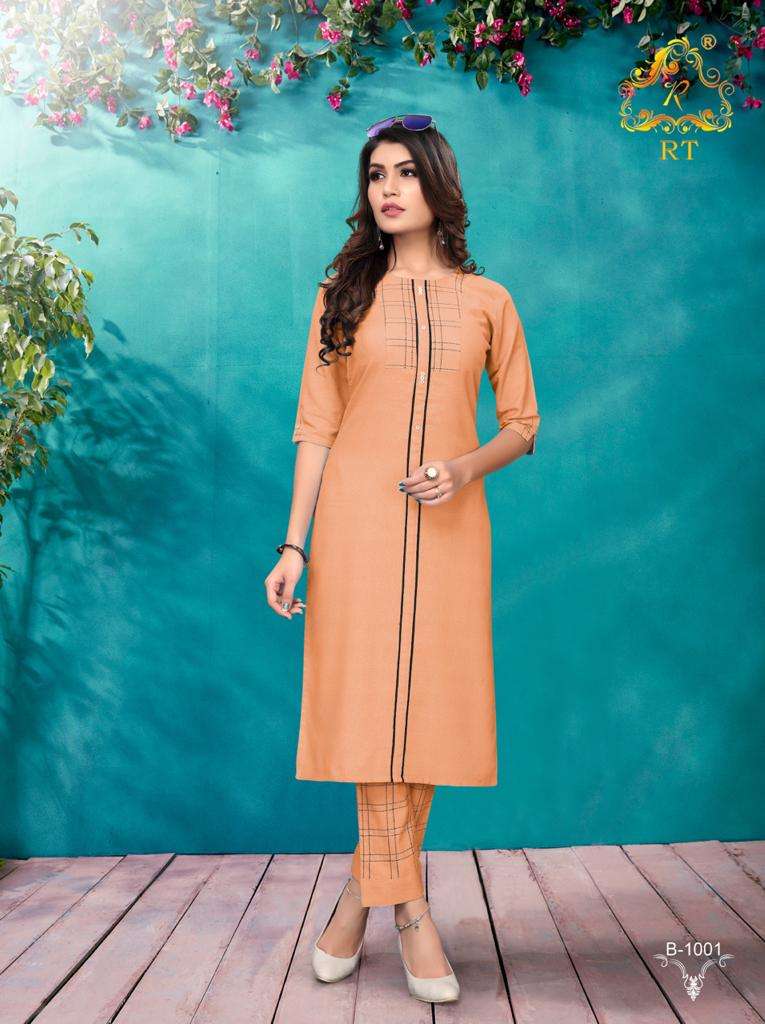 HUNNY BUNNY BY RT 1001 TO 1004 SERIES STYLISH FANCY BEAUTIFUL COLORFUL CASUAL WEAR & ETHNIC WEAR PREMIUM RAYON KURTIS WITH BOTTOM AT WHOLESALE PRICE