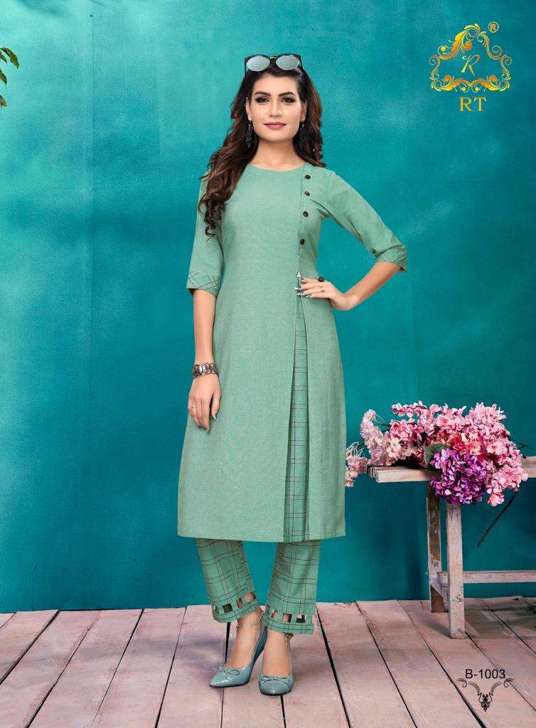 HUNNY BUNNY BY RT 1001 TO 1004 SERIES STYLISH FANCY BEAUTIFUL COLORFUL CASUAL WEAR & ETHNIC WEAR PREMIUM RAYON KURTIS WITH BOTTOM AT WHOLESALE PRICE