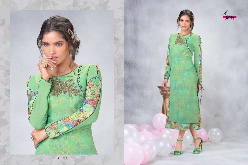 Siena Vol-1 By Siena 1008 To 1015 Series Designer Beautiful Stylish Fancy Colorful Party Wear & Ethnic Wear & Ready To Wear Faux Georgette Embroidered Kurtis At Wholesale Price