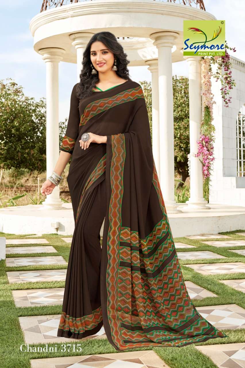 CHANDNI VOL-14A BY SEYMORE PRINTS 3707 TO 3716 SERIES INDIAN TRADITIONAL WEAR COLLECTION BEAUTIFUL STYLISH FANCY COLORFUL PARTY WEAR & OCCASIONAL WEAR GEORGETTE PRINTED SAREES AT WHOLESALE PRICE