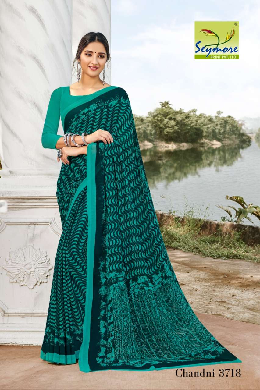 CHANDNI VOL-14B BY SEYMORE PRINTS 3717 TO 3726 SERIES INDIAN TRADITIONAL WEAR COLLECTION BEAUTIFUL STYLISH FANCY COLORFUL PARTY WEAR & OCCASIONAL WEAR GEORGETTE PRINTED SAREES AT WHOLESALE PRICE