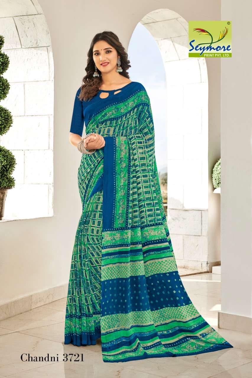 CHANDNI VOL-14B BY SEYMORE PRINTS 3717 TO 3726 SERIES INDIAN TRADITIONAL WEAR COLLECTION BEAUTIFUL STYLISH FANCY COLORFUL PARTY WEAR & OCCASIONAL WEAR GEORGETTE PRINTED SAREES AT WHOLESALE PRICE