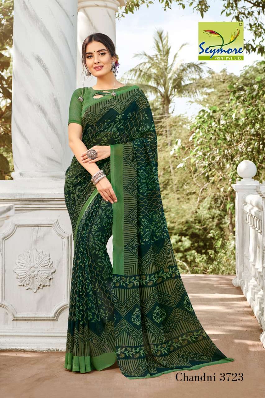 CHANDNI VOL-14B BY SEYMORE PRINTS 3717 TO 3726 SERIES INDIAN TRADITIONAL WEAR COLLECTION BEAUTIFUL STYLISH FANCY COLORFUL PARTY WEAR & OCCASIONAL WEAR GEORGETTE PRINTED SAREES AT WHOLESALE PRICE