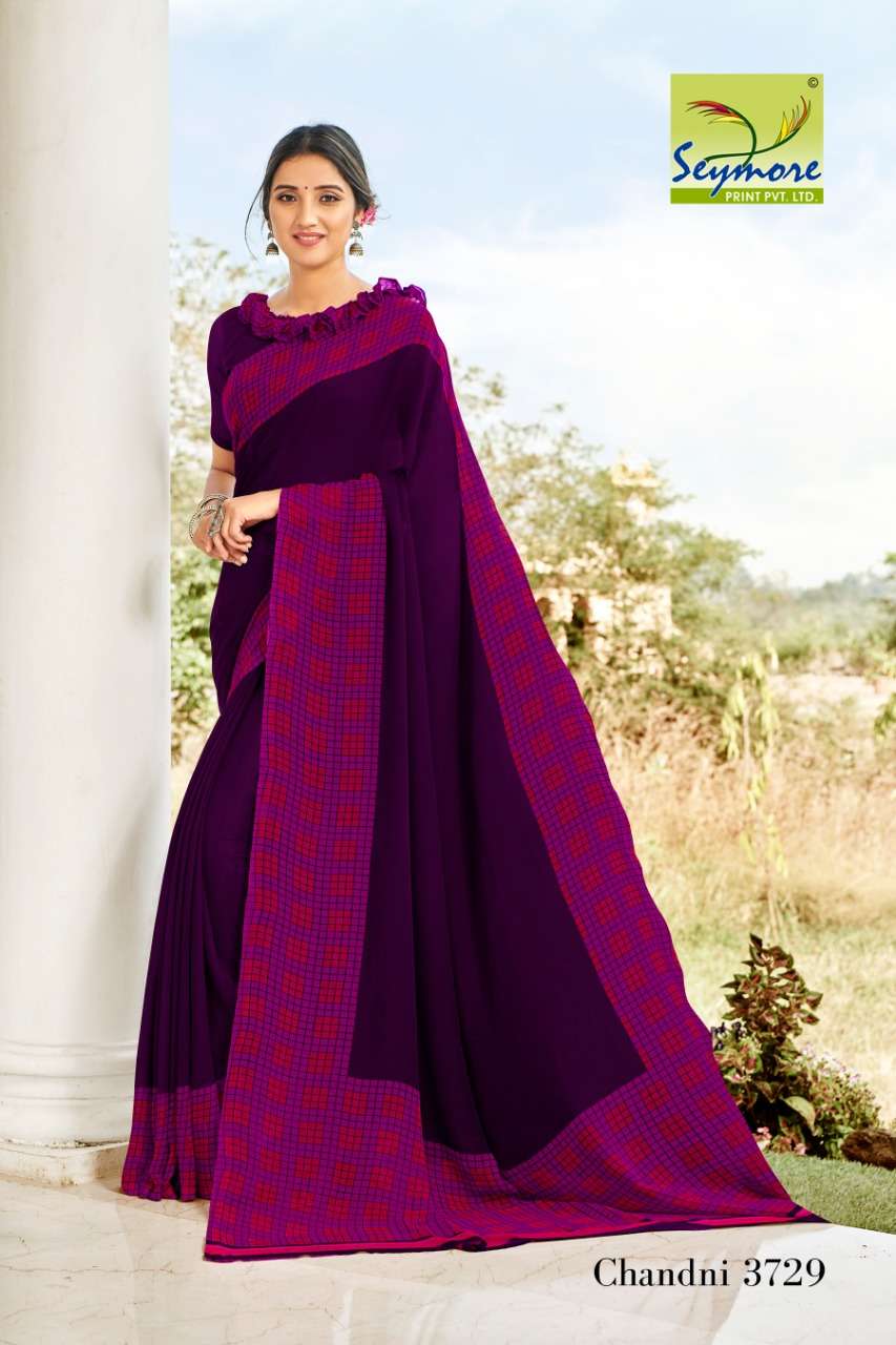 CHANDNI VOL-14C BY SEYMORE PRINTS 3727 TO 3736 SERIES INDIAN TRADITIONAL WEAR COLLECTION BEAUTIFUL STYLISH FANCY COLORFUL PARTY WEAR & OCCASIONAL WEAR GEORGETTE PRINTED SAREES AT WHOLESALE PRICE