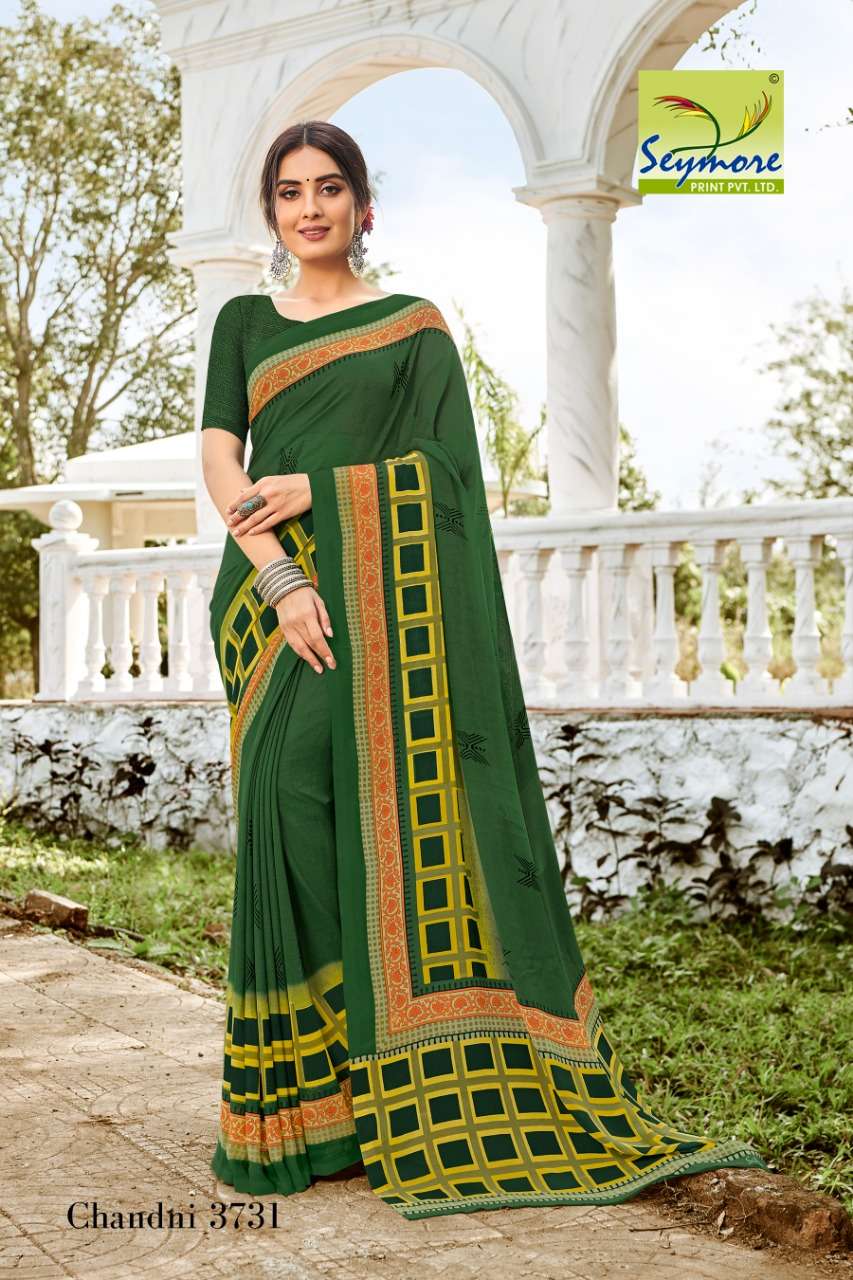 CHANDNI VOL-14C BY SEYMORE PRINTS 3727 TO 3736 SERIES INDIAN TRADITIONAL WEAR COLLECTION BEAUTIFUL STYLISH FANCY COLORFUL PARTY WEAR & OCCASIONAL WEAR GEORGETTE PRINTED SAREES AT WHOLESALE PRICE
