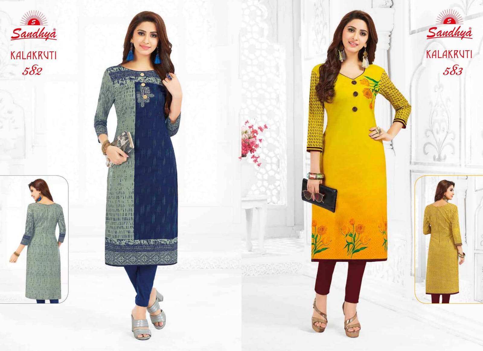 KALAKRUTI VOL-19 BY SANDHYA 581 TO 600 SERIES BEAUTIFUL COLORFUL STYLISH FANCY CASUAL WEAR & ETHNIC WEAR & READY TO WEAR PURE COTTON PRINTED KURTIS AT WHOLESALE PRICE