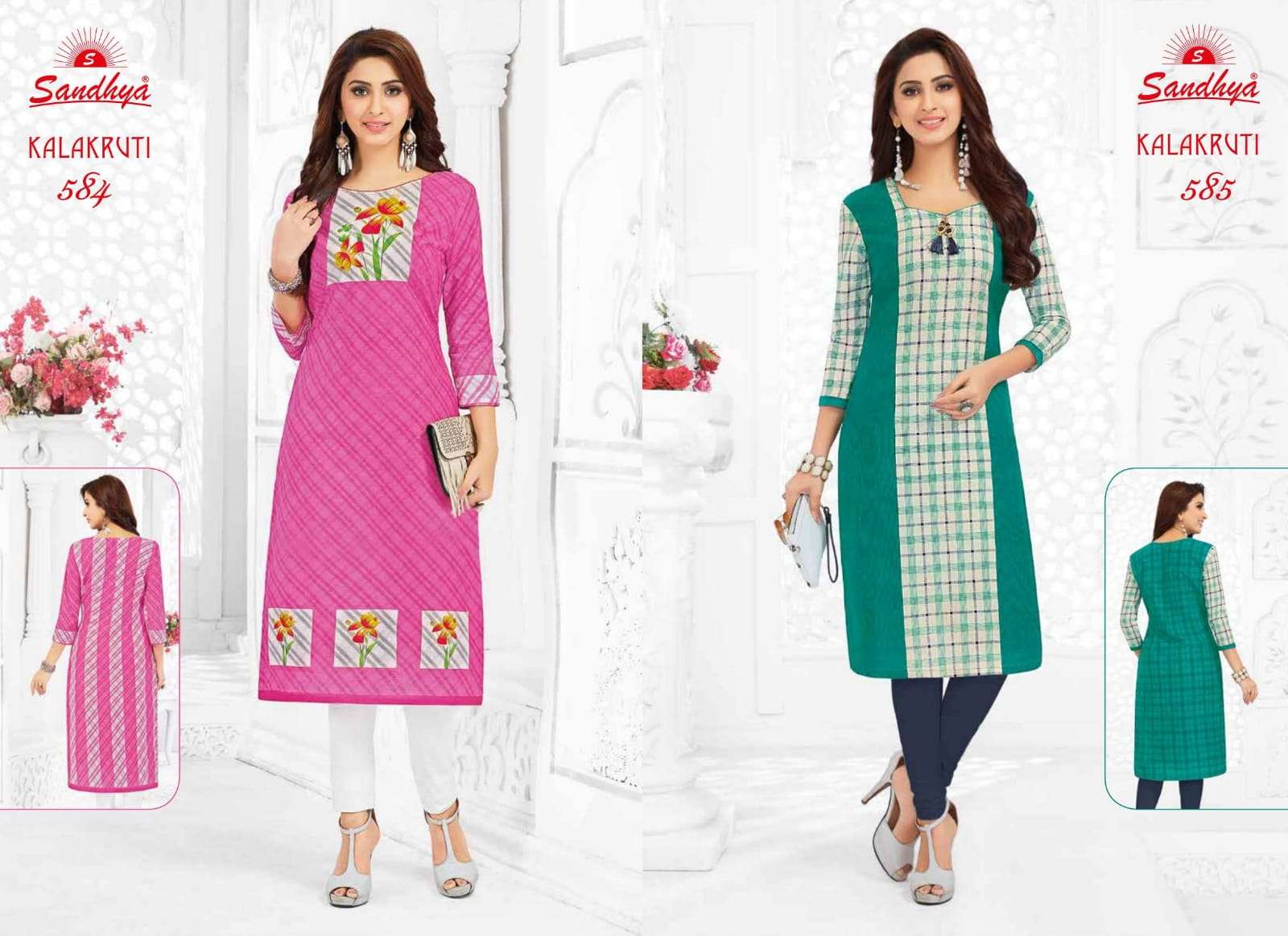 KALAKRUTI VOL-19 BY SANDHYA 581 TO 600 SERIES BEAUTIFUL COLORFUL STYLISH FANCY CASUAL WEAR & ETHNIC WEAR & READY TO WEAR PURE COTTON PRINTED KURTIS AT WHOLESALE PRICE