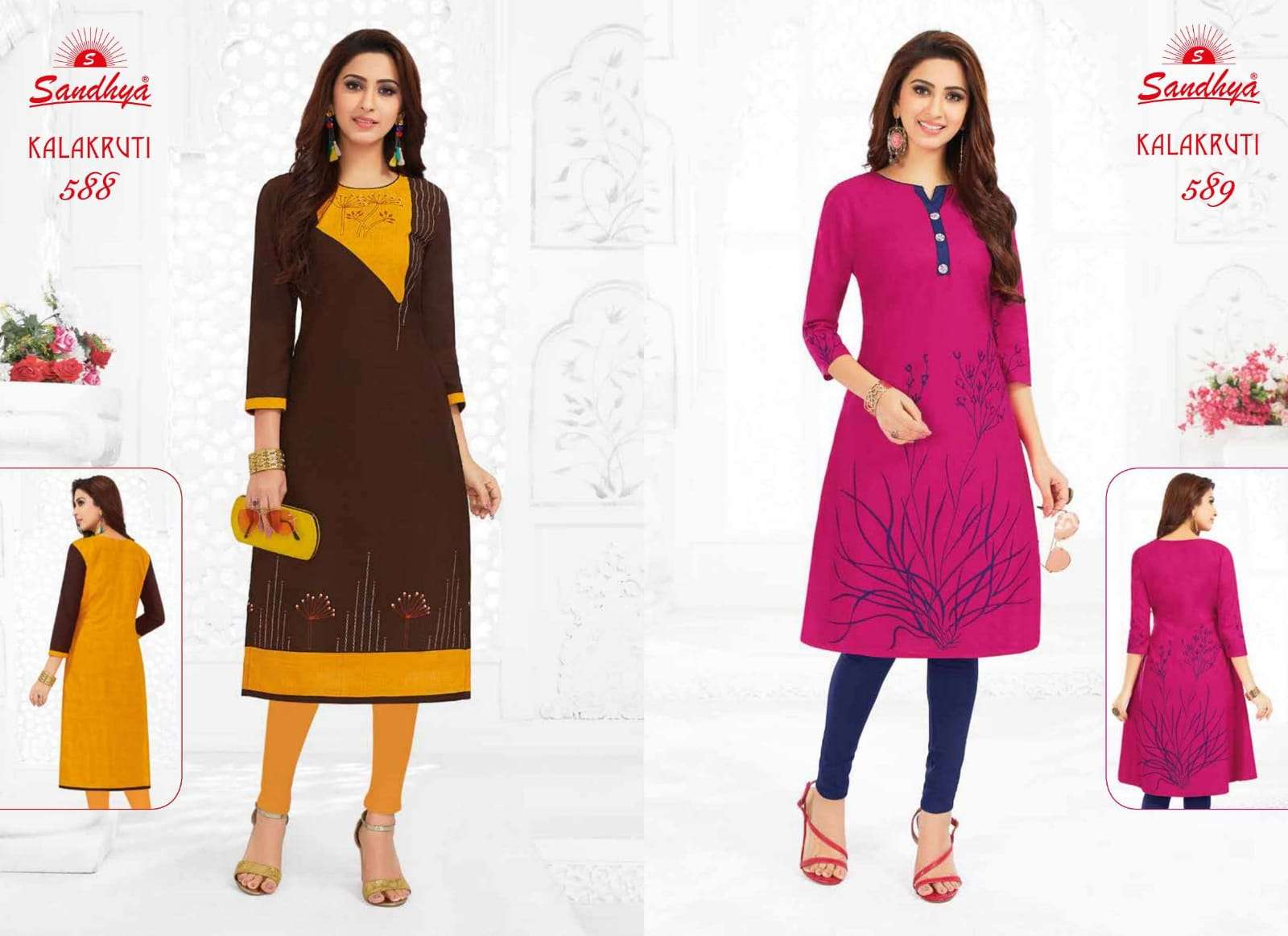 KALAKRUTI VOL-19 BY SANDHYA 581 TO 600 SERIES BEAUTIFUL COLORFUL STYLISH FANCY CASUAL WEAR & ETHNIC WEAR & READY TO WEAR PURE COTTON PRINTED KURTIS AT WHOLESALE PRICE