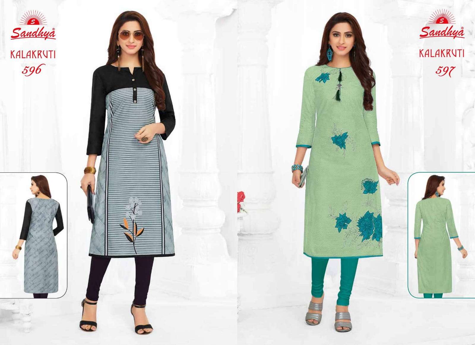KALAKRUTI VOL-19 BY SANDHYA 581 TO 600 SERIES BEAUTIFUL COLORFUL STYLISH FANCY CASUAL WEAR & ETHNIC WEAR & READY TO WEAR PURE COTTON PRINTED KURTIS AT WHOLESALE PRICE