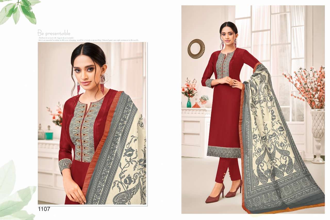 ABHINANDAN VOL-3 BY SAMAIRA FASHION 1107 TO 1113 SERIES BEAUTIFUL STYLISH FANCY COLORFUL CASUAL WEAR & ETHNIC WEAR PURE JAM SILK WITH WORK DRESSES AT WHOLESALE PRICE