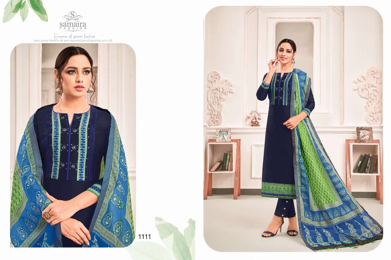 ABHINANDAN VOL-3 BY SAMAIRA FASHION 1107 TO 1113 SERIES BEAUTIFUL STYLISH FANCY COLORFUL CASUAL WEAR & ETHNIC WEAR PURE JAM SILK WITH WORK DRESSES AT WHOLESALE PRICE