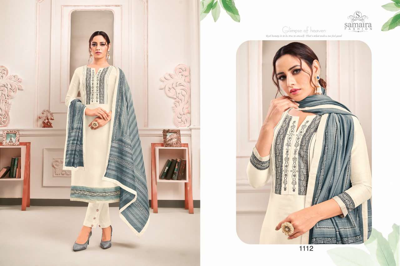 ABHINANDAN VOL-3 BY SAMAIRA FASHION 1107 TO 1113 SERIES BEAUTIFUL STYLISH FANCY COLORFUL CASUAL WEAR & ETHNIC WEAR PURE JAM SILK WITH WORK DRESSES AT WHOLESALE PRICE