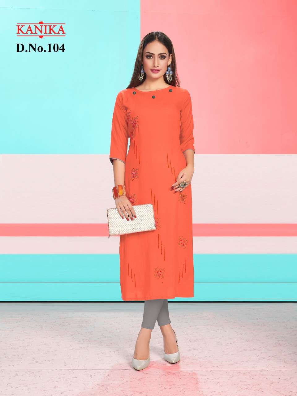 ANERI VOL-1 BY KANIKA 101 TO 108 SERIES STYLISH FANCY BEAUTIFUL COLORFUL CASUAL WEAR & ETHNIC WEAR RAYON SLUB EMBROIDERED KURTIS AT WHOLESALE PRICE