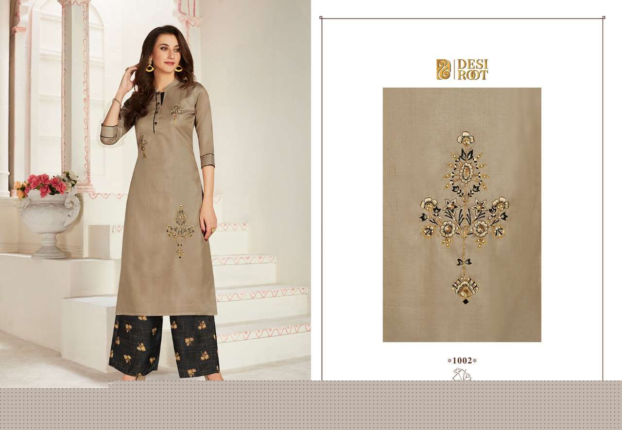 GALMOUR BY DESI ROOT 1001 TO 1008 SERIES STYLISH FANCY BEAUTIFUL COLORFUL CASUAL WEAR & ETHNIC WEAR MUSLIN / SILK/ LINEN EMBROIDERED KURTIS AT WHOLESALE PRICE