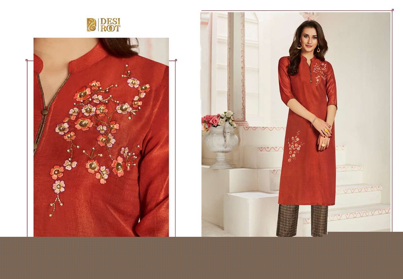 GALMOUR BY DESI ROOT 1001 TO 1008 SERIES STYLISH FANCY BEAUTIFUL COLORFUL CASUAL WEAR & ETHNIC WEAR MUSLIN / SILK/ LINEN EMBROIDERED KURTIS AT WHOLESALE PRICE