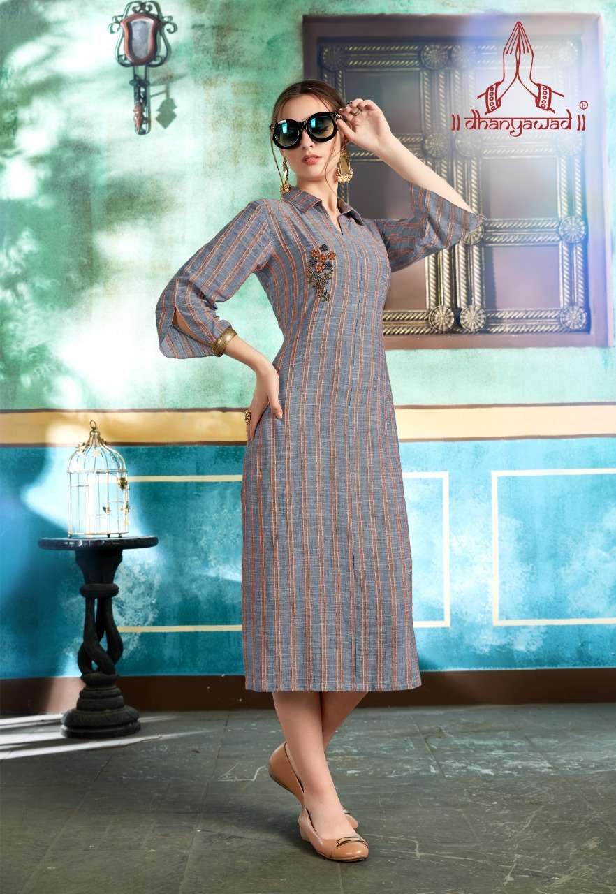 RUBAROO BY DHANYAWAD 631 TO 635 SERIES BEAUTIFUL COLORFUL STYLISH FANCY CASUAL WEAR & ETHNIC WEAR & READY TO WEAR SILK RAYON WITH HANDWORK KURTIS AT WHOLESALE PRICE