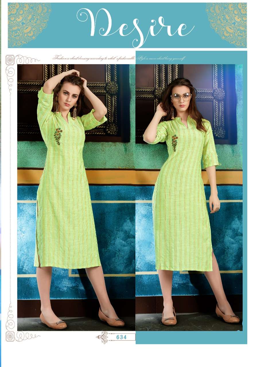 RUBAROO BY DHANYAWAD 631 TO 635 SERIES BEAUTIFUL COLORFUL STYLISH FANCY CASUAL WEAR & ETHNIC WEAR & READY TO WEAR SILK RAYON WITH HANDWORK KURTIS AT WHOLESALE PRICE