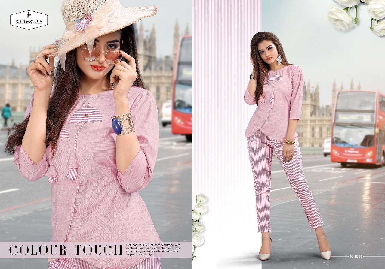 LONDON LOVE BY KJ COTTON 1001 TO 1008 SERIES DESIGNER BEAUTIFUL STYLISH FANCY COLORFUL PARTY WEAR & OCCASIONAL WEAR GEORGETTE/RAYON/COTTON PRINTED KURTIS WITH BOTTOM AT WHOLESALE PRICE