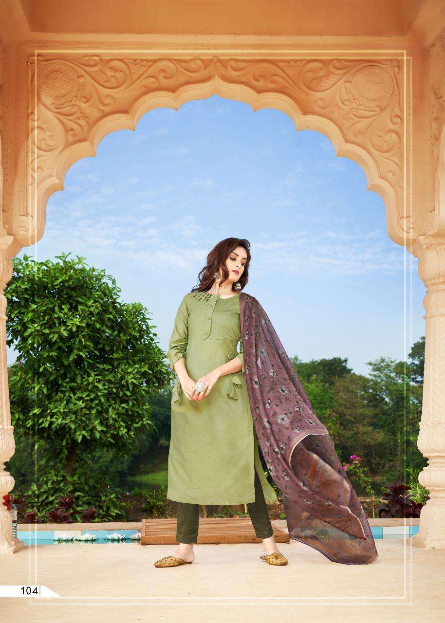 ZOYA VOL-3 BY VIVILS PRINT 101 TO 105 SERIES BEAUTIFUL COLORFUL STYLISH FANCY CASUAL WEAR & ETHNIC WEAR & READY TO WEAR PURE VISCOSE MUSLIN COTTON LINING KURTIS AT WHOLESALE PRICE