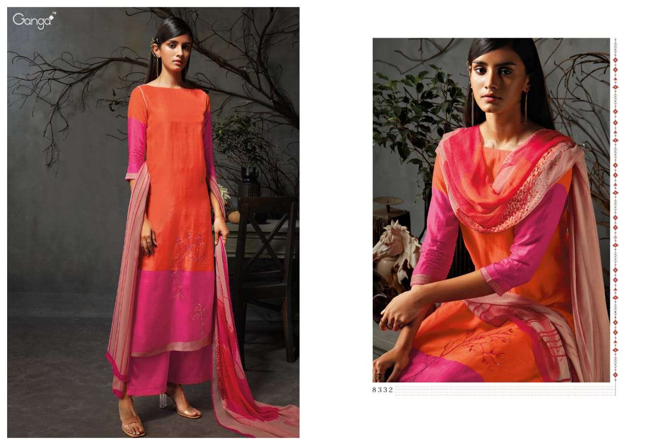 AVISA BY GANGA FASHION 8331 TO 8339 SERIES BEAUTIFUL STYLISH FANCY COLORFUL CASUAL WEAR & ETHNIC WEAR PURE BEMBERG COTTON SILK PRINTED DRESSES AT WHOLESALE PRICE