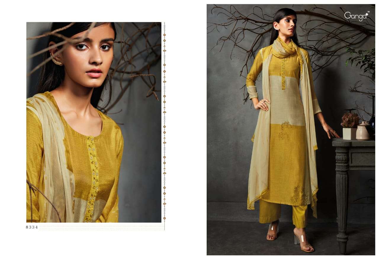 AVISA BY GANGA FASHION 8331 TO 8339 SERIES BEAUTIFUL STYLISH FANCY COLORFUL CASUAL WEAR & ETHNIC WEAR PURE BEMBERG COTTON SILK PRINTED DRESSES AT WHOLESALE PRICE