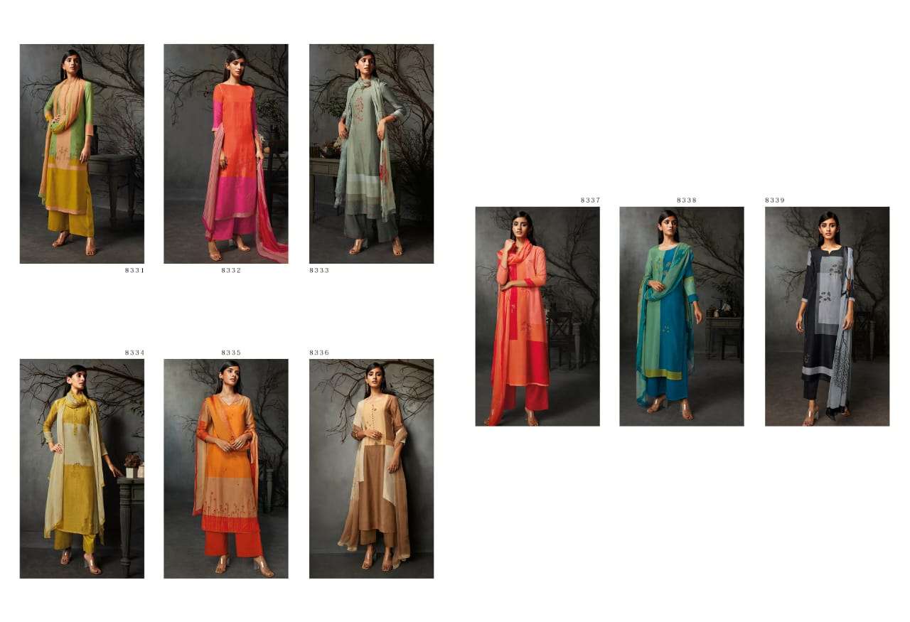 AVISA BY GANGA FASHION 8331 TO 8339 SERIES BEAUTIFUL STYLISH FANCY COLORFUL CASUAL WEAR & ETHNIC WEAR PURE BEMBERG COTTON SILK PRINTED DRESSES AT WHOLESALE PRICE