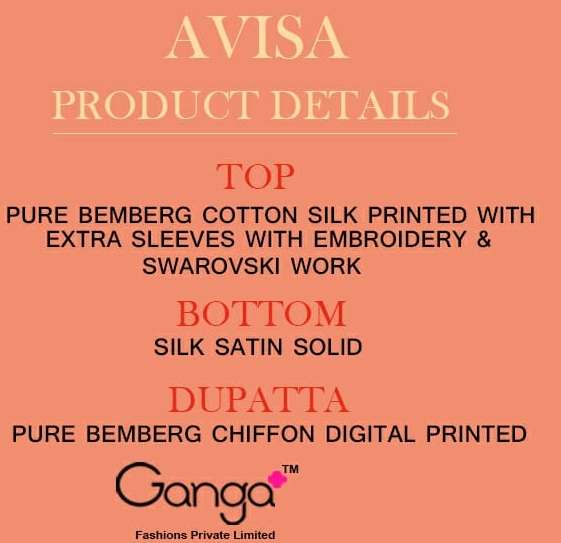 AVISA BY GANGA FASHION 8331 TO 8339 SERIES BEAUTIFUL STYLISH FANCY COLORFUL CASUAL WEAR & ETHNIC WEAR PURE BEMBERG COTTON SILK PRINTED DRESSES AT WHOLESALE PRICE