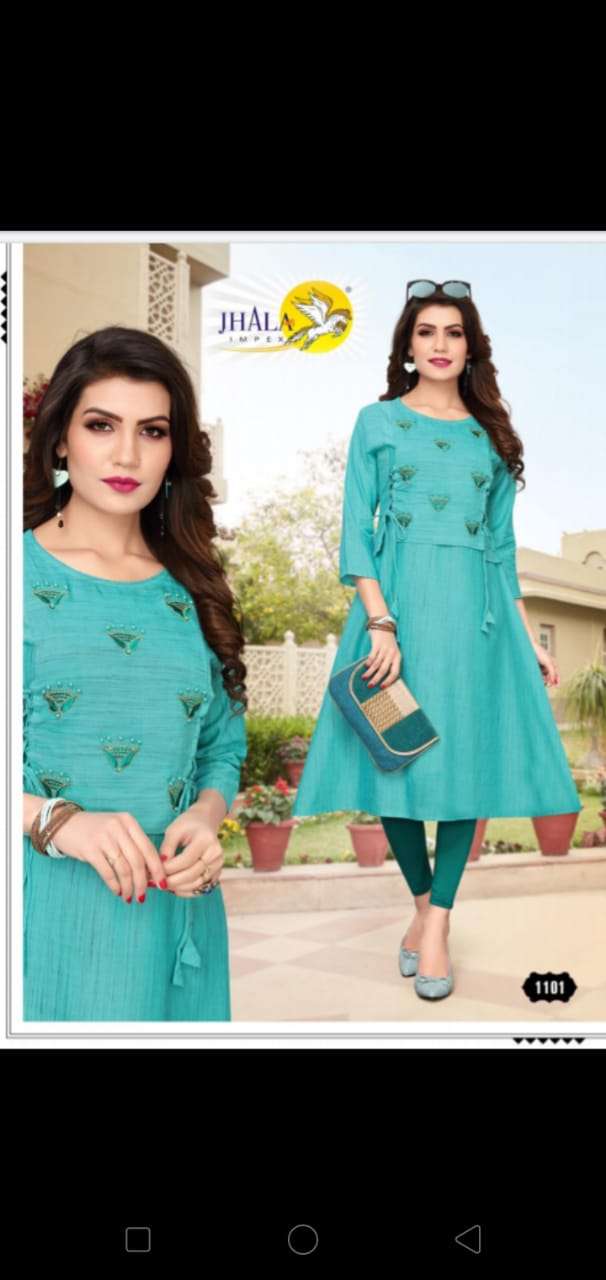 IMPEX BY JHALA 1100 TO 1106 SERIES BEAUTIFUL COLORFUL STYLISH FANCY CASUAL WEAR & ETHNIC WEAR & READY TO WEAR 14 KG VISCOSE RAYON KURTIS AT WHOLESALE PRICE