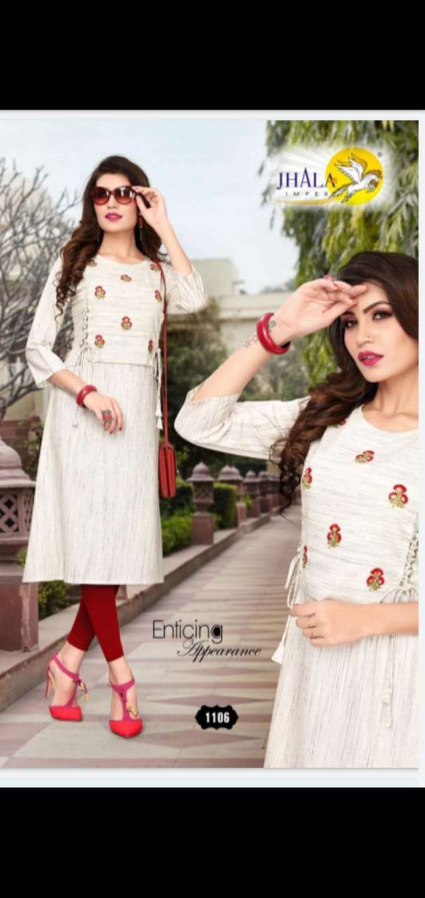 IMPEX BY JHALA 1100 TO 1106 SERIES BEAUTIFUL COLORFUL STYLISH FANCY CASUAL WEAR & ETHNIC WEAR & READY TO WEAR 14 KG VISCOSE RAYON KURTIS AT WHOLESALE PRICE
