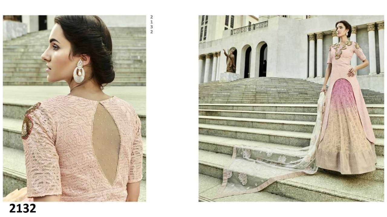 ELEGANCE NX BY KHWAAB INDIAN DESIGNER TRADITIONAL WEAR COLLECTION BEAUTIFUL STYLISH FANCY COLORFUL PARTY WEAR & OCCASIONAL WEAR PURE GEORGETTE/SILK LEHENGAS AT WHOLESALE PRICE
