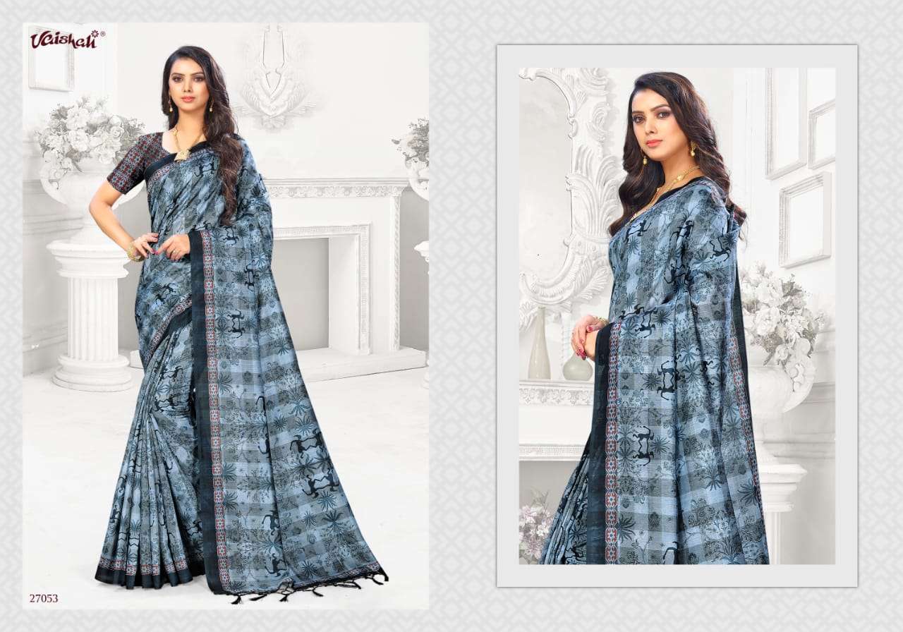 MILTON CHECKS BY VAISHALI FASHION 27051 TO 27064 SERIES INDIAN TRADITIONAL WEAR COLLECTION BEAUTIFUL STYLISH FANCY COLORFUL PARTY WEAR & OCCASIONAL WEAR COTTON DIGITAL PRINTED SAREES AT WHOLESALE PRICE