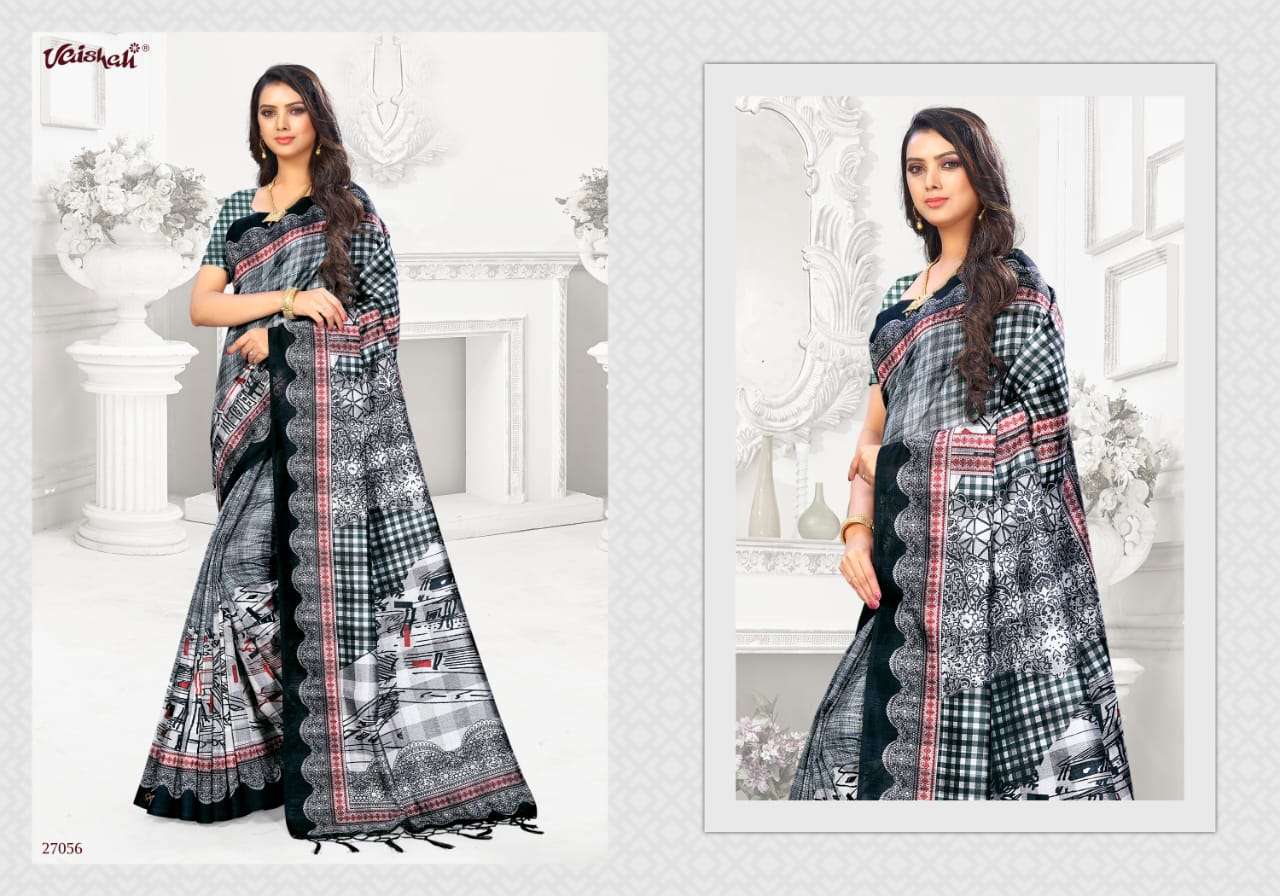 MILTON CHECKS BY VAISHALI FASHION 27051 TO 27064 SERIES INDIAN TRADITIONAL WEAR COLLECTION BEAUTIFUL STYLISH FANCY COLORFUL PARTY WEAR & OCCASIONAL WEAR COTTON DIGITAL PRINTED SAREES AT WHOLESALE PRICE