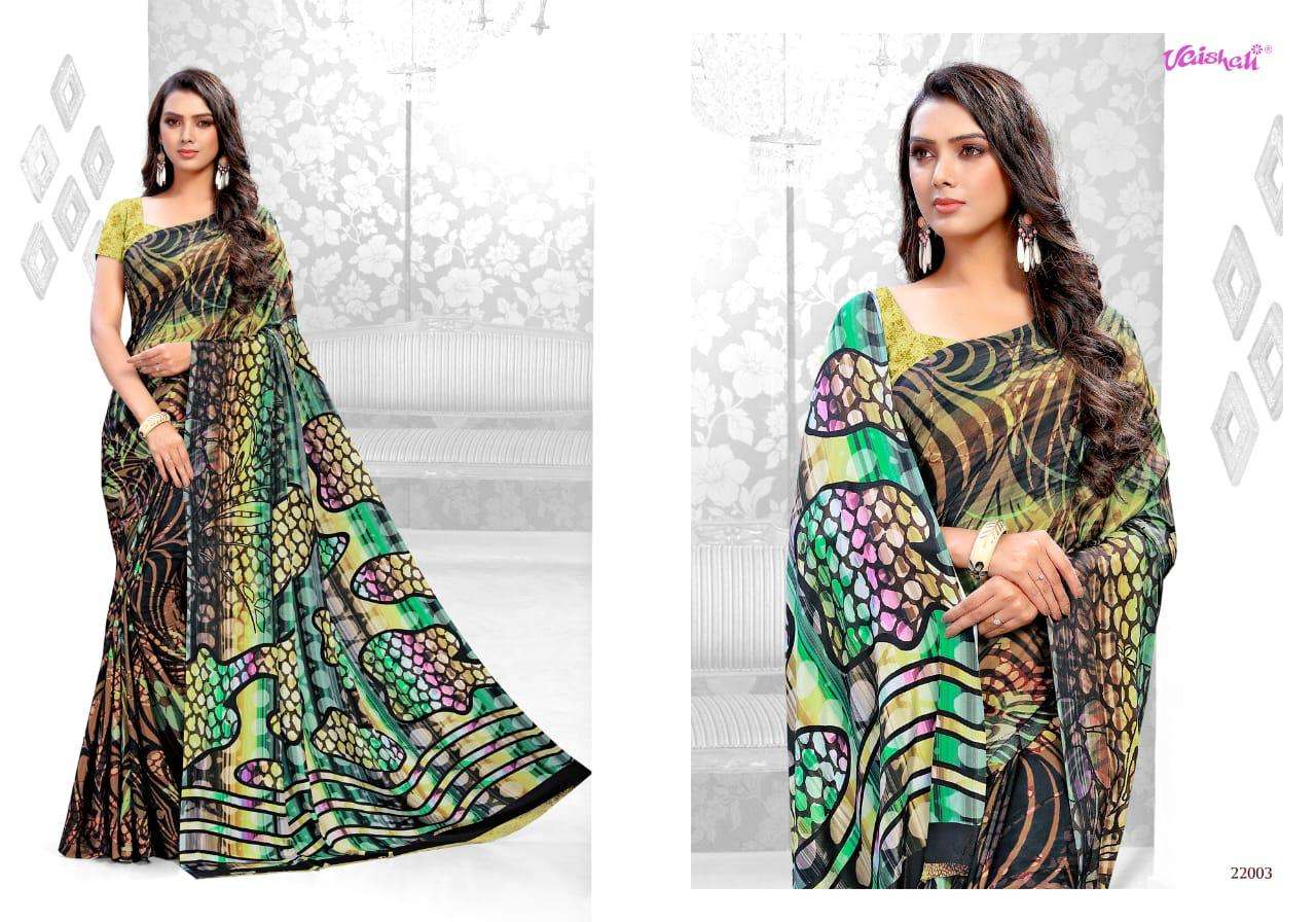MAYRAA CRAPE VOL-12 BY VAISHALI FASHION 22001 TO 22017 SERIES INDIAN TRADITIONAL WEAR COLLECTION BEAUTIFUL STYLISH FANCY COLORFUL PARTY WEAR & OCCASIONAL WEAR DIGITAL CRAPE PRINTED SAREES AT WHOLESALE PRICE