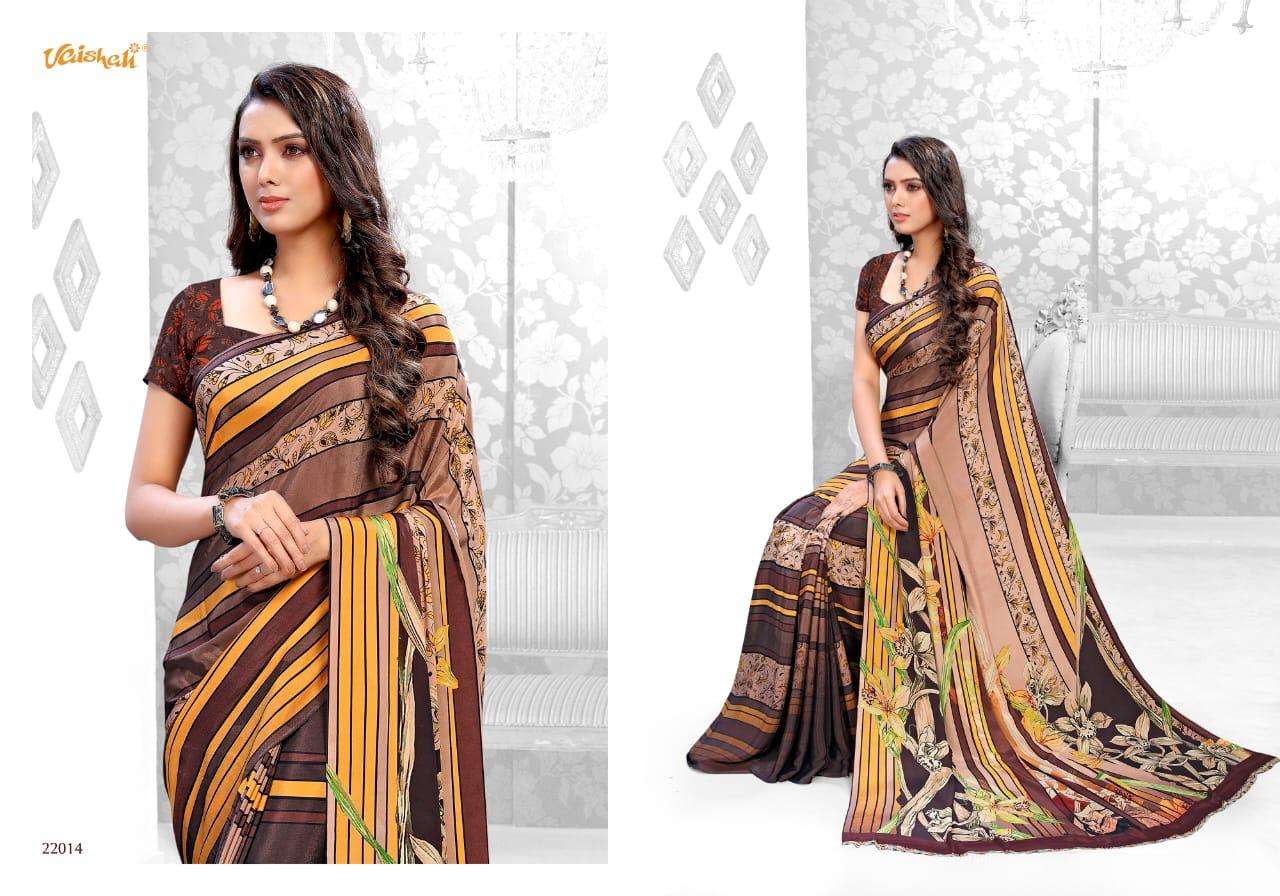 MAYRAA CRAPE VOL-12 BY VAISHALI FASHION 22001 TO 22017 SERIES INDIAN TRADITIONAL WEAR COLLECTION BEAUTIFUL STYLISH FANCY COLORFUL PARTY WEAR & OCCASIONAL WEAR DIGITAL CRAPE PRINTED SAREES AT WHOLESALE PRICE