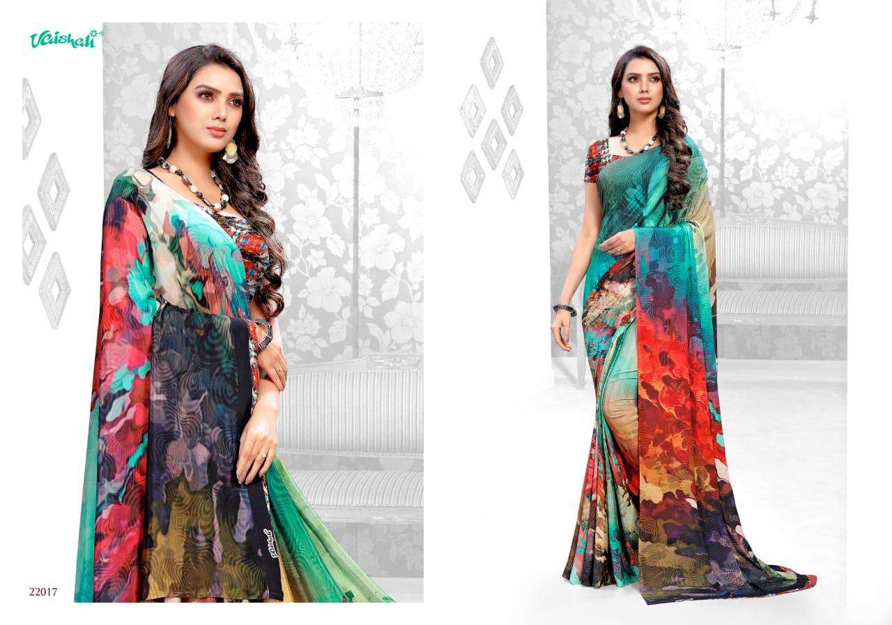 MAYRAA CRAPE VOL-12 BY VAISHALI FASHION 22001 TO 22017 SERIES INDIAN TRADITIONAL WEAR COLLECTION BEAUTIFUL STYLISH FANCY COLORFUL PARTY WEAR & OCCASIONAL WEAR DIGITAL CRAPE PRINTED SAREES AT WHOLESALE PRICE
