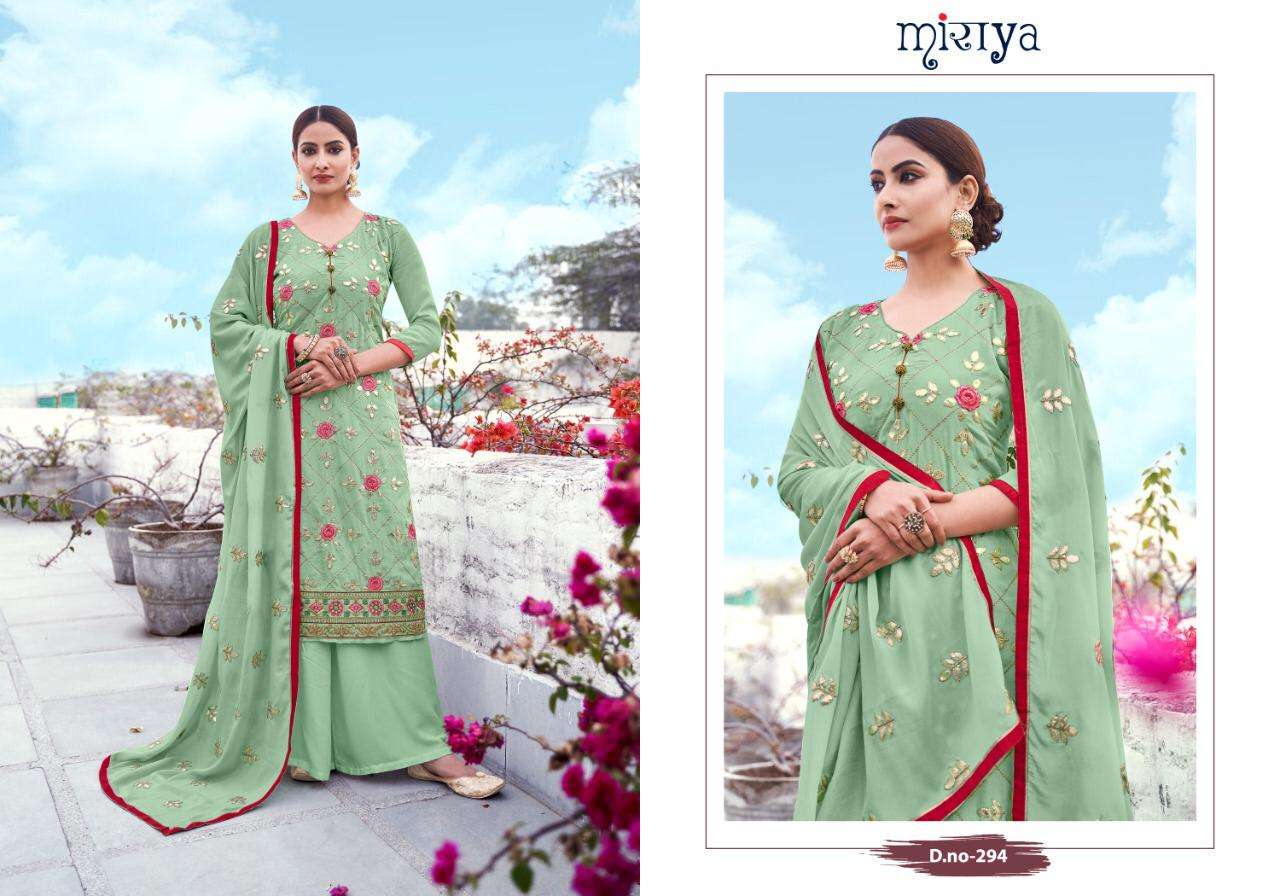 MIRAYA VOL-13 BY ALOK SUITS 291 TO 296 SERIES BEAUTIFUL STYLISH SHARARA SUITS FANCY COLORFUL CASUAL WEAR & ETHNIC WEAR & READY TO WEAR CHINON WITH GOTA WORK DRESSES AT WHOLESALE PRICE