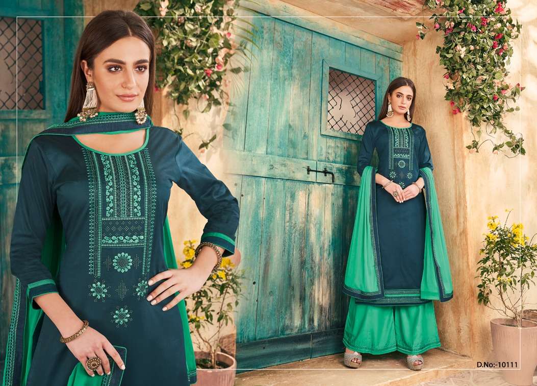 POSHAK VOL-3 BY RAMAIYA 10111 TO 10118 SERIES BEAUTIFUL STYLISH SHARARA SUITS FANCY COLORFUL CASUAL WEAR & ETHNIC WEAR & READY TO WEAR JAM SILK WITH SWARVOSKI DIAMOND WORK DRESSES AT WHOLESALE PRICE