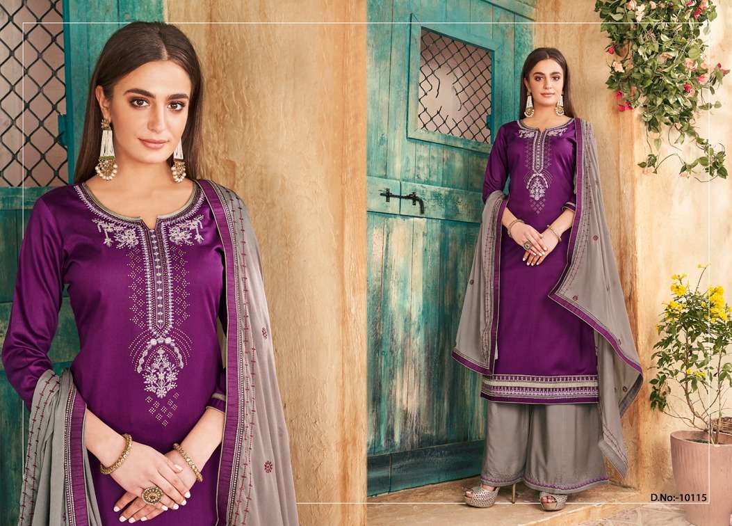 POSHAK VOL-3 BY RAMAIYA 10111 TO 10118 SERIES BEAUTIFUL STYLISH SHARARA SUITS FANCY COLORFUL CASUAL WEAR & ETHNIC WEAR & READY TO WEAR JAM SILK WITH SWARVOSKI DIAMOND WORK DRESSES AT WHOLESALE PRICE