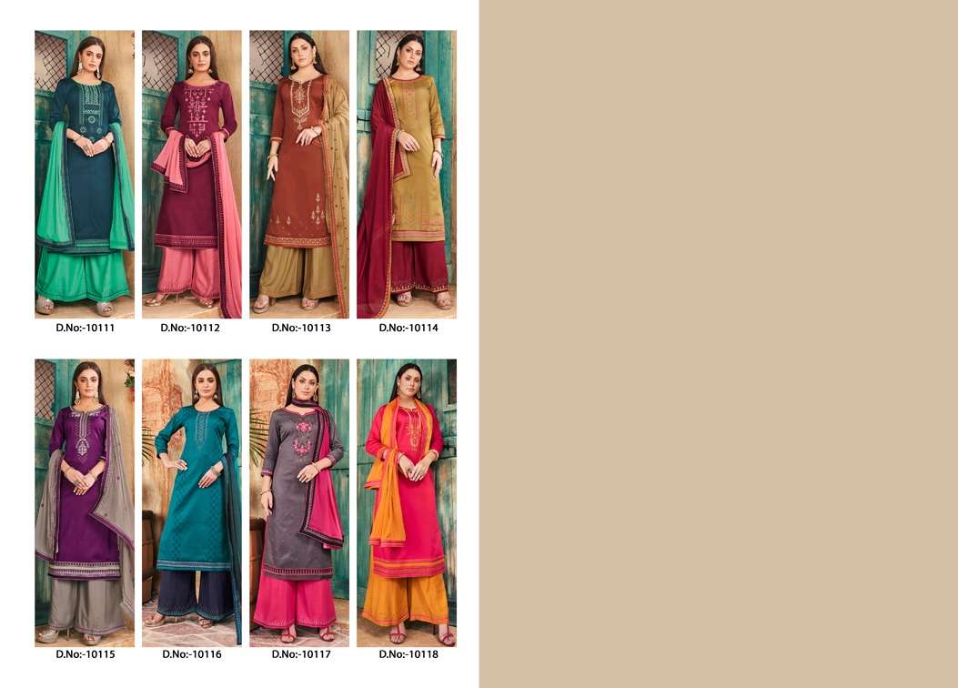 POSHAK VOL-3 BY RAMAIYA 10111 TO 10118 SERIES BEAUTIFUL STYLISH SHARARA SUITS FANCY COLORFUL CASUAL WEAR & ETHNIC WEAR & READY TO WEAR JAM SILK WITH SWARVOSKI DIAMOND WORK DRESSES AT WHOLESALE PRICE