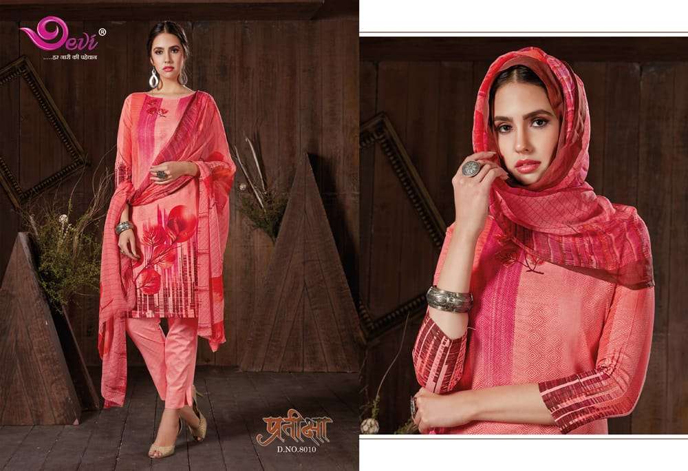 PRATIKSHA VOL-8 BY DEVI 8001 TO 8012 SERIES BEAUTIFUL SUITS STYLISH FANCY COLORFUL CASUAL WEAR & ETHNIC WEAR COTTON PRINTED DRESSES AT WHOLESALE PRICE